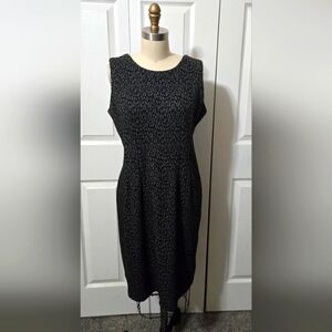Calvin Klein Black & Gray Animal Print Dress, Size 10, EUC